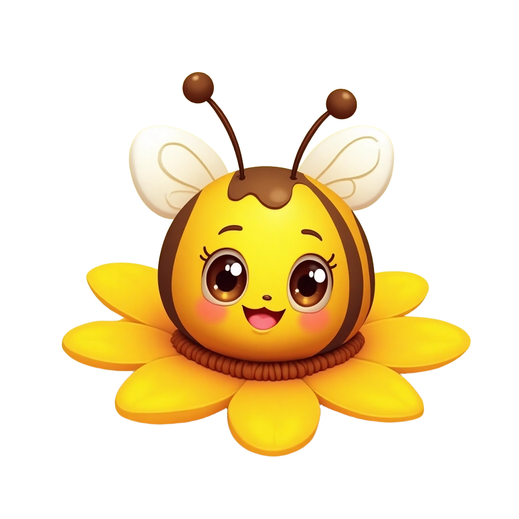 Cute Bee in a Flower